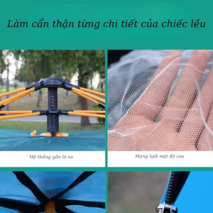 Lều Tự Bung Dã Ngoại 2 Lớp Thoáng Mát, Cách Nhiệt, Chống Nước, Cho 2-4 Người