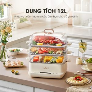 Nồi Hấp 3 Tầng Mini 12L